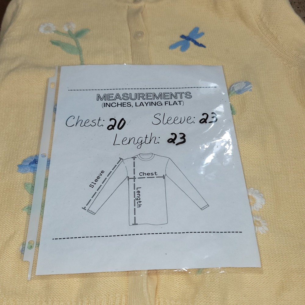 Classic Elements Yellow Embroidered Butterfly Flo… - image 7